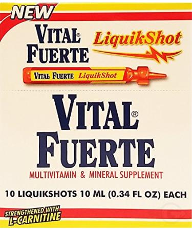 Vital Fuerte Liquid Shot Dietary Supplement 10 Units - Suplemento Multivitaminico (Pack of 6)
