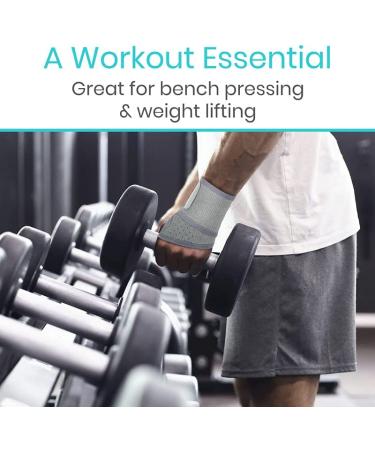 Vive Wrist Wraps Brace - Tendonitis & Carpal Tunnel Support - Compression Stabilizer for Pain Relief - Adjustable Gray - Fitness for Men & Women - Buy Online on GoSupps.com