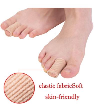 Silicone Gel Toe Tubes Sleeves (5 Pcs) - Cuttable, Elastic Fabric, Toe Sleeve Protectors for Pain Relief, Corns, Calluses, Blisters, Hammertoes - Men & Women (1 Diameter) - Buy Online on GoSupps.com