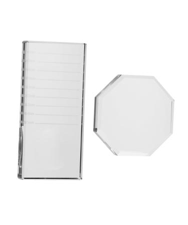 VICASKY 2pi ces Joint Verre pour Faux Cils Coussinet pour Greffe de Cils Outil de Support Transparent pour Extensions