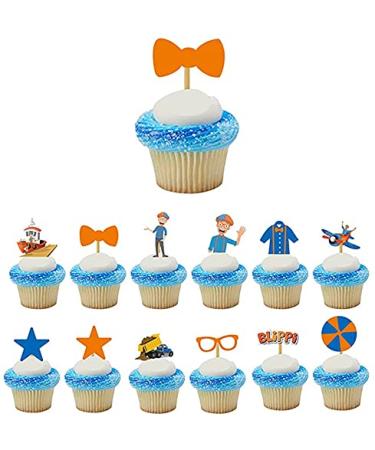Eparty 24 pcs Cartoon Uncle Cupcake Toppers Picks Cake Decoration Birthday Party Supplies For Kids