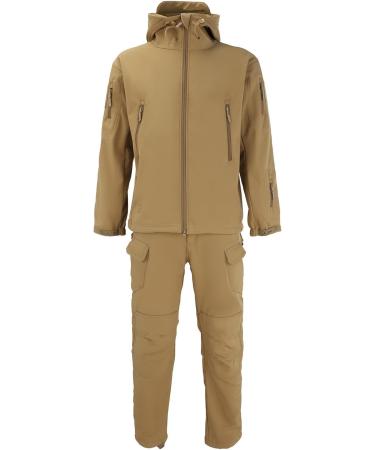 Men's Hanxiulin Training Suit - Polyester Jogging & Sports Clothing | Fitness Sweatshirt & Pants in Khaki - Buy Online on GoSupps.com