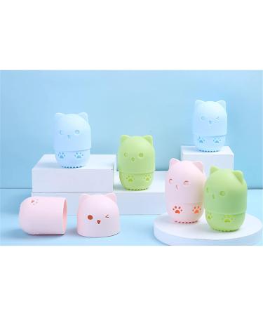 U-K 1 Pc Silicone Makeup Sponge Holder Cat Shaped Travel Case Foundation Sponge Carrying Bag Beauty Blender Holder Capsule Cosmetic Sponge Drying Rack (Random Color) Nice Design as shown - Buy Online on GoSupps.com