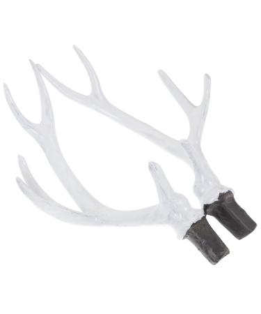 ABOOFAN 2 Pairs Christmas Flocked Antlers Hair Clips Headbands Handmade Diy Materials Headdress Diy Parts Diy Simulated Antlers Diy Deer Horn Hair Accessories White Artificial Flocking