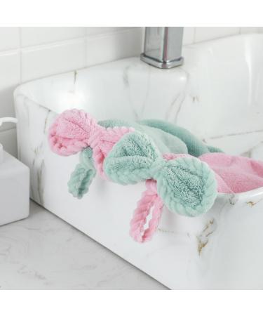 kzxbty Bowknot Hanging Hand Towels Coral Fleece Hand Towels with Hanging Loop Wall Mounted Hand Towels for Kitchen Bathroom 30 X 30cm - Buy Online on GoSupps.com