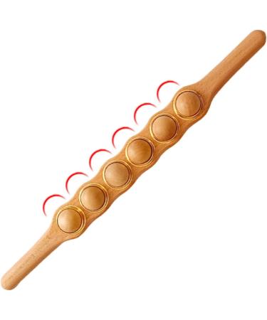 Eastuy Muscle Roll - Universal Wood Roller Massage Device for Sore & Tense Muscles | Double-Sided Slotting with 6 Rotary Rollers - Buy Online on GoSupps.com