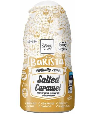 The Skiny Food Co Barista Shots Salted Caramel Syrup 60ml - The Totally Amazing Gluten Free Virtually Zero Calorie Fat Free And Guilt Free Skiny Coffee Syrup - Pack of 5 - Buy Online on GoSupps.com