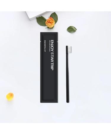 Libcflcc Disposable Toothbrush Set - 10 Individually Packed Travel Toothbrushes with Soft Bristles | Perfect for Hotels & Camping | Black - Buy Online on GoSupps.com