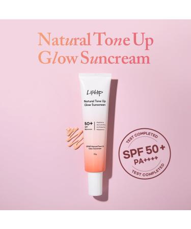 LIPHIP Natural Tone Up Glow Sunscreen SPF50+/Brightening UV Protecting, Anti-wrinkling, Mosturizing, tranexamic acid 1%, Niacinamide, Glutathione included - Buy Online on GoSupps.com