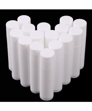 Hoiny 25 pieces empty plastic lipstick tubes empty lip nursing pencil container for DIY homemade lip balm with cap (white 5ml)