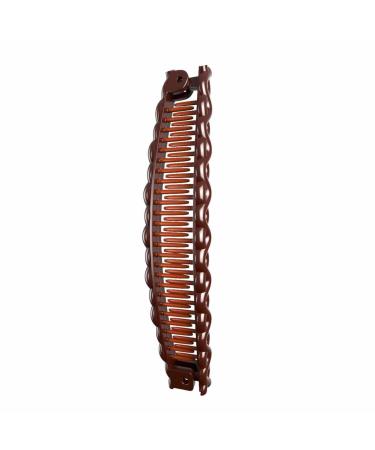 Acrylic Banana Hair Clips - Vintage Clincher Combs Tool | Nonslip Hair Banana Combs | Large Banana Clips for Thin Hair | Strong Ponytail Holder Clips Fishtail Hair Clip for Women Girls Coffee