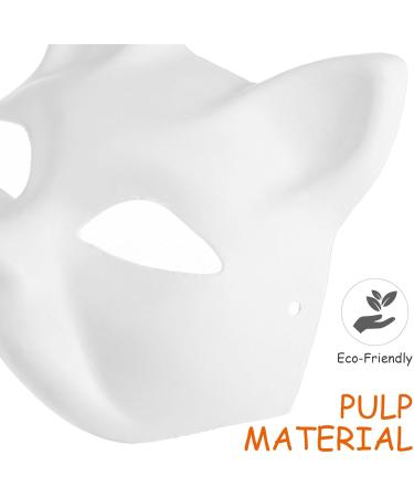 Vicasky Cat Mask Therian-Mask | 30 Hand-Painted DIY White Paper Mache Animal Masks for Masquerade & Crafts - Buy Online on GoSupps.com