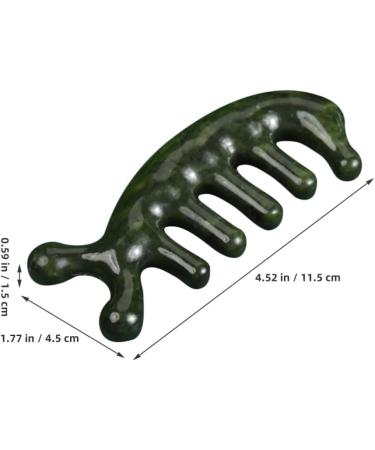 Beaupretty Jade-Head Massage Device | Gua Sha Scraper for Scalp Facial Back & Body | Stress Relief - Dark Green - Buy Online on GoSupps.com