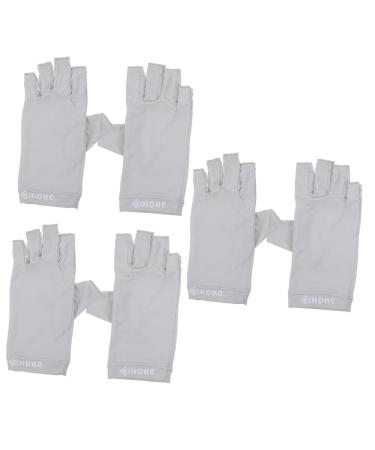 Healeved 3 Pairs Uv Gloves Hand Gloves for Protection Touchscreen Gloves Uv Gel Gloves Uv Nail Gloves Summer Sunblock Gloves Outdoor Hiking Gloves Fabric Nail Polish Women's Fingerless