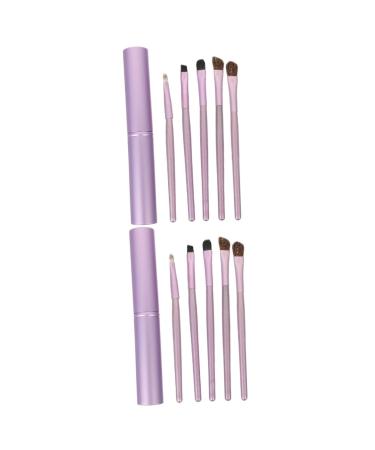 Healeved 10 Pcs Horsehair Eyeshadow Brush Eyeshadow Brush Travel Makeup Brush Purple Nylon Wool