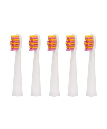 Toothbrush Replacement Heads Compatible with Fairywill FW-D1/D3/D7/D8/507/508/551/917/959 ATMOKO Gloridea Sboly WOVIDA YUNCHI Y1 Sonic Electric Toothbrushes 5 Pack - Pink