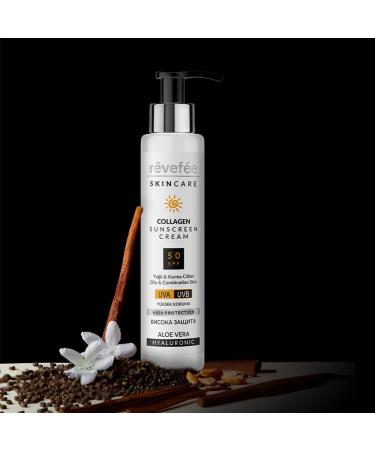r vef e Aloe Vera Collagen Hyaluronic Zinc Oxide for oily and combination skin Sunscreen Cream Water Resistant Ultra-Violet Protection Broad Spectrum SPF 50 Face and Body Lotion 4.23 fl. Oz. - Buy Online on GoSupps.com