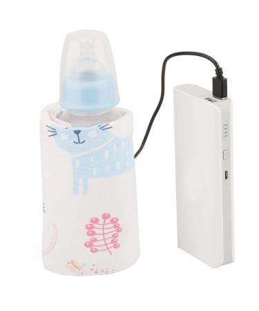 USB Baby Travel Baby Bottle Warmer Delaman Portable Milk Travel Heater Storage Cover Insulation Thermostat Donut (Color : Cat Pattern)