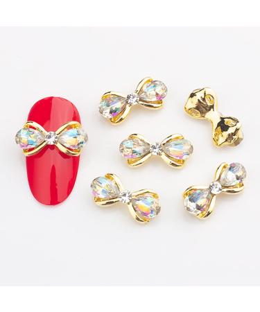 10pcs 3D Nail Art Crystal Rhinestone Bow Big Gems Charms for Nail Art Decoration Jewelry Sparkle Craft DIY Beads (#3025 10pcs)