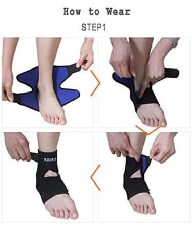 Ankle Brace Compression Support Sleeve for Men Women & Teens - Stabilizer Strap for Pain Relief & Injury Prevention | Ideal for Running Hiking Basketball & Gym - Blue - Buy Online on GoSupps.com