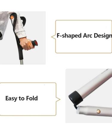 Folding Crutches for Travel Lightweight Adjustable Forearm Crutches for Adult Underarm Walking Stick Aluminum Crutches for Elderly Disabled 2 Pcs - Buy Online on GoSupps.com