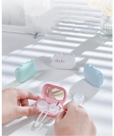 Cute Cat Contact Lens Case Box with Mirror | Portable Travel Kit with Tweezers | Ideal for Home & Office - International Shipping Available - Buy Online on GoSupps.com