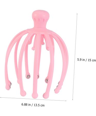 Frcolor Handheld Head Massager - Acupuncture Steel Tool for Ultimate Relaxation | Braided Spa Head Gripper with Wooden Beads in Pink - Buy Online on GoSupps.com