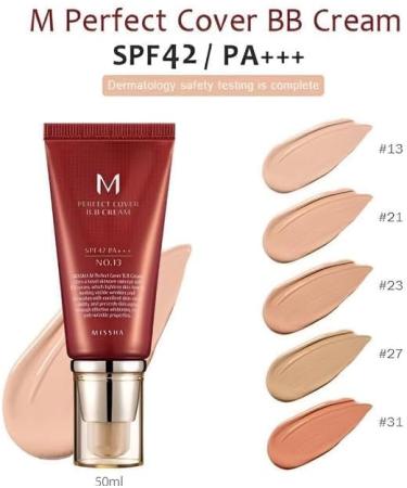 Missha M Perfect Cover BB Cream EX SPF42 PA+++ 50 ml No.25: High Coverage BB Cream with Sun Protection for a Natural and Even Finish. - Buy Online on GoSupps.com