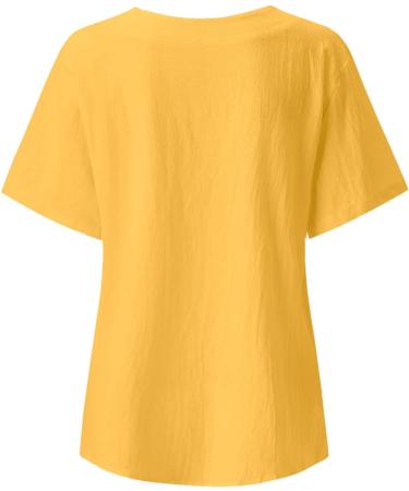 Shop Monochrome Round-Neck Women's T-Shirt - Summer Loose Basic Tee - White & Yellow XL - International Shipping Available - Buy Online on GoSupps.com