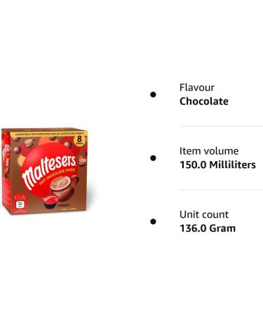 Maltesers Hot Chocolate - Dolce Gusto Compatible Pods - Value Bulk Box 8 Pods - Buy Online on GoSupps.com