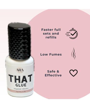 That Glue Megahold Eyelash Extension Glue - 0.5 Sec Dry Time Extra Strong Hold 7 Weeks Retention Low Fumes 5ml - Best for Professional Lash Artists - Buy Online on GoSupps.com