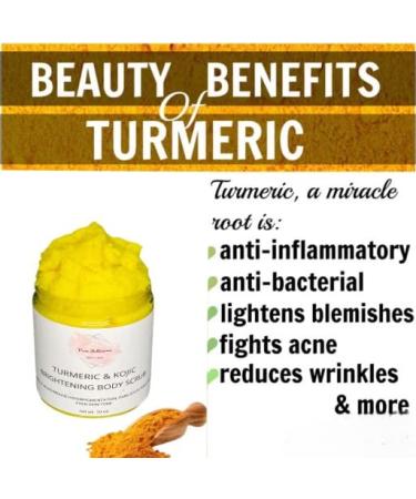 PureBellissimo Turmeric & Kojic Skin Brightening Scrub for Dark Spots & Ingrown Hair - All-Natural Exfoliating Body Scrub - Buy Online on GoSupps.com
