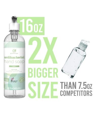 Greenerways Mint Antibacterial Hand Soap | Made in USA | Sulfate-Free, Paraben-Free | Vegan Hand Wash with Aloe Vera (16 Fl Oz, 6 Pack) - Buy Online on GoSupps.com