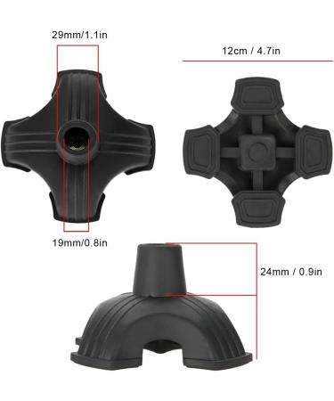 Cane Tip 19MM Practical Rubber Walking Cane Tip 4.7 * 4.7Inch Black AntiSkid for Elderly Grandpa Gifts Father - Buy Online on GoSupps.com