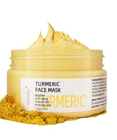 Turmeric Vitamin C Clay Mask  Clay Facial Mask with Vitamin C  Aloe and Turmeric Extract for Dark Spots  Ances  Blackheads. Face Mask Skin Care for Controlling Oil and Refining Pores 4 Oz  for All Skin Types (120G Turmer...