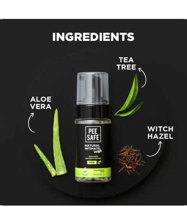 PEESAFE Men's Natural Intimate Wash with Tea Tree Essential Oil - Ayurvedic Men's Genital Wash - Buy Online on GoSupps.com