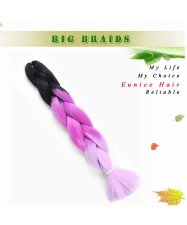 6 Packs Eunice Jumbo Hair Extensions - Colorful Kanekalon Ombre 2Tone 61cm for Crochet Box Braids - Disory - Buy Online on GoSupps.com