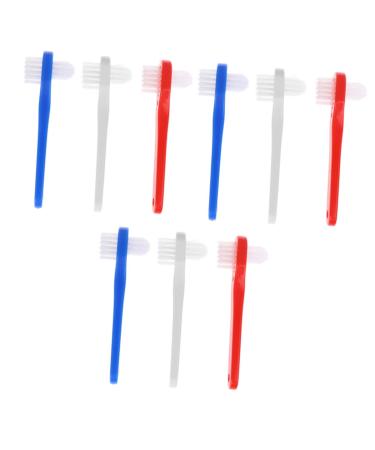 Beaupretty 9 STK toothbrush cleaning brushes for the household dentures incorrect teeth prosthesis bracket brush duplicate duplicate brush double -sided plastic