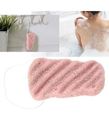 Konjac bathing peeling sponge 3 pieces konjac wash body flutter 100% pure natural gentle cleaning sponge wave sponge massage tools for body cleaning and care (dry) (pink)