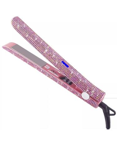 Rhinestone Flat Iron Titanium Hair Straightener Curler Professional Bling Diamond Straightening Irons High Heat 470 for a Perm