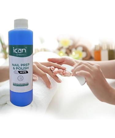 ican Nail Prep & Polish 2 in 1 Wipe Gel Polish Residue Cleaner Multi-Purpose for Sanitiser For Nail Care 500ml - Buy Online on GoSupps.com