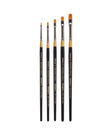 KINGART Original Gold 9510 Short Filbert Series Paintbrush Set, Premium Golden Taklon Multimedia Artist Brushes, Set of 5 - Buy Online on GoSupps.com