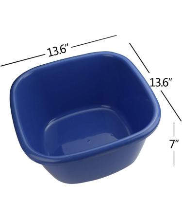 Saedy 18 Quart Deep Plastic Washing Basin Large Dish Basin Pan Square Dish Tub Blue - Buy Online on GoSupps.com