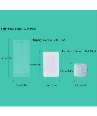 BUUFAN 900 PCS Earring Necklace Display Cards Set - White Kraft Paper Card Holder with Self-Seal Bags and Earring Backs for Jewelry DIY and Selling | 6x9 White - Buy Online on GoSupps.com
