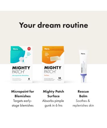 Hero Cosmetics Mighty Patch Surface - Hydrocolloid Body Spot Patch (10 Count) | Vegan-friendly & Cruelty-free - Buy Online on GoSupps.com