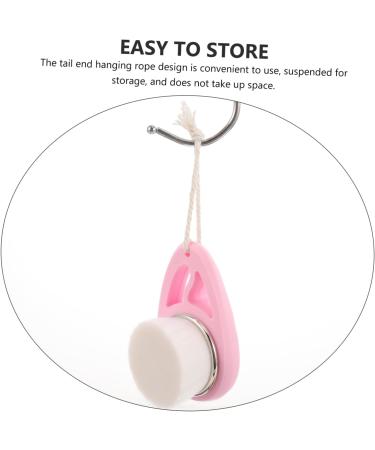 Angoily Silicone Handle Double-Sided Cleansing Brush - Pink Facial Scrubber for Effective Skin Care & Shampooing - Buy Online on GoSupps.com