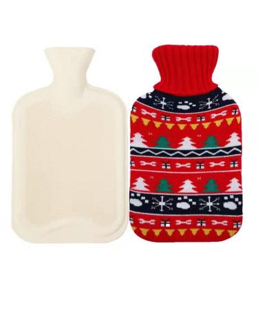 MYAMIA 1L Hot Water Bottles with Cover Rubber Hot Water Bag Pain Relief Hot Water Bag-B