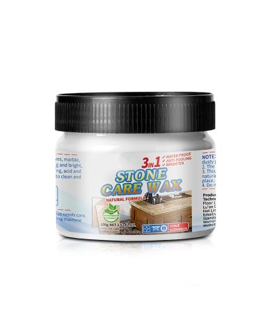 Stone Maintenance Polishing Wax Granite Stone Sealer Cleaner and Polish Stone Furniture Polish Marble Wax Polish Manual Natural Polishing Care Wax for Stone Furnitures & Tiles (1pcs)
