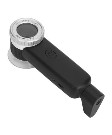 Illuminated Magnifier Adjustable Focal Length Double Layer Lens Anti Glaring 30X Lighted Magnifying Glass with Multifunctional Blade for Crafts Appreciation