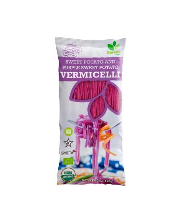 Big Green Organic Food- Organic Purple Yam & Sweet Potato Vermicelli, Premium Ube, Gluten-Free, Vegan (3 Pack)
